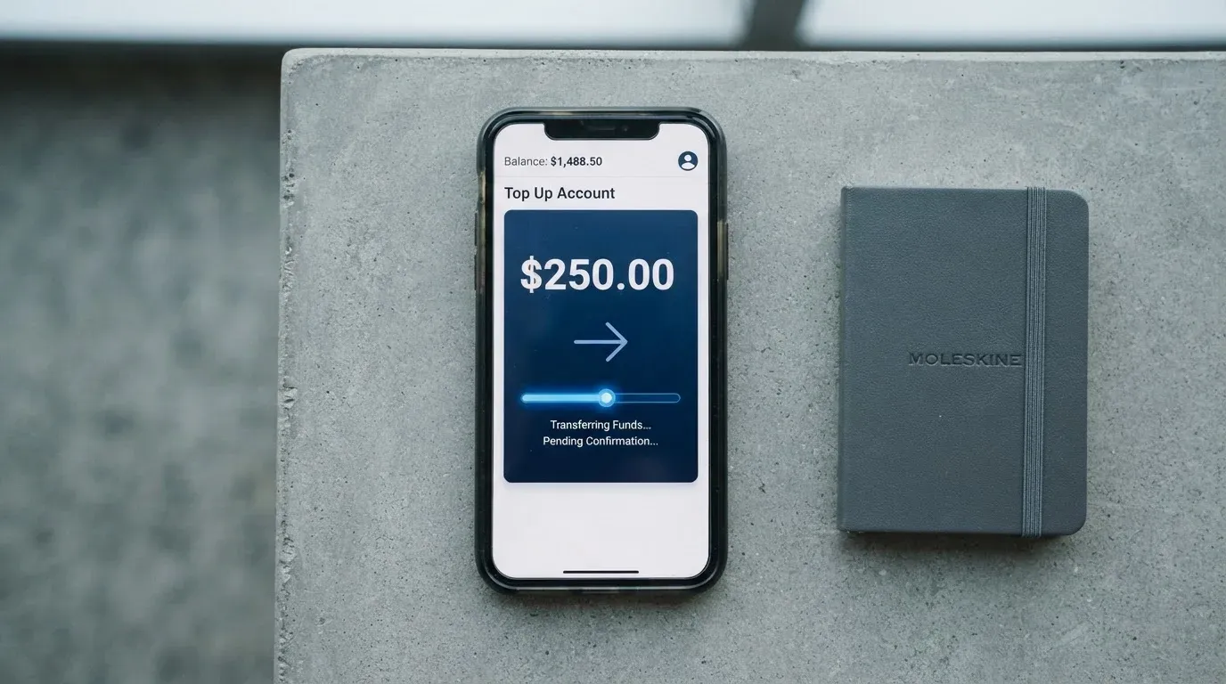 A phone showing a stablecoin transfer screen