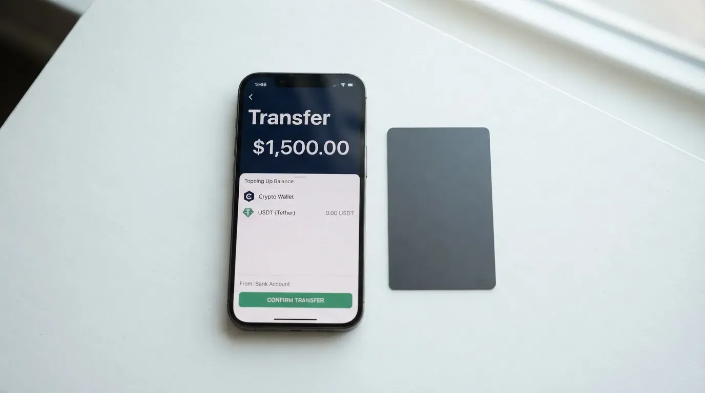 A phone showing a stablecoin transfer screen