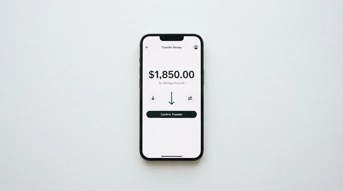 A phone showing a stablecoin transfer screen