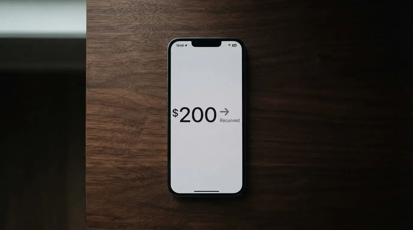 A phone showing a stablecoin transfer screen