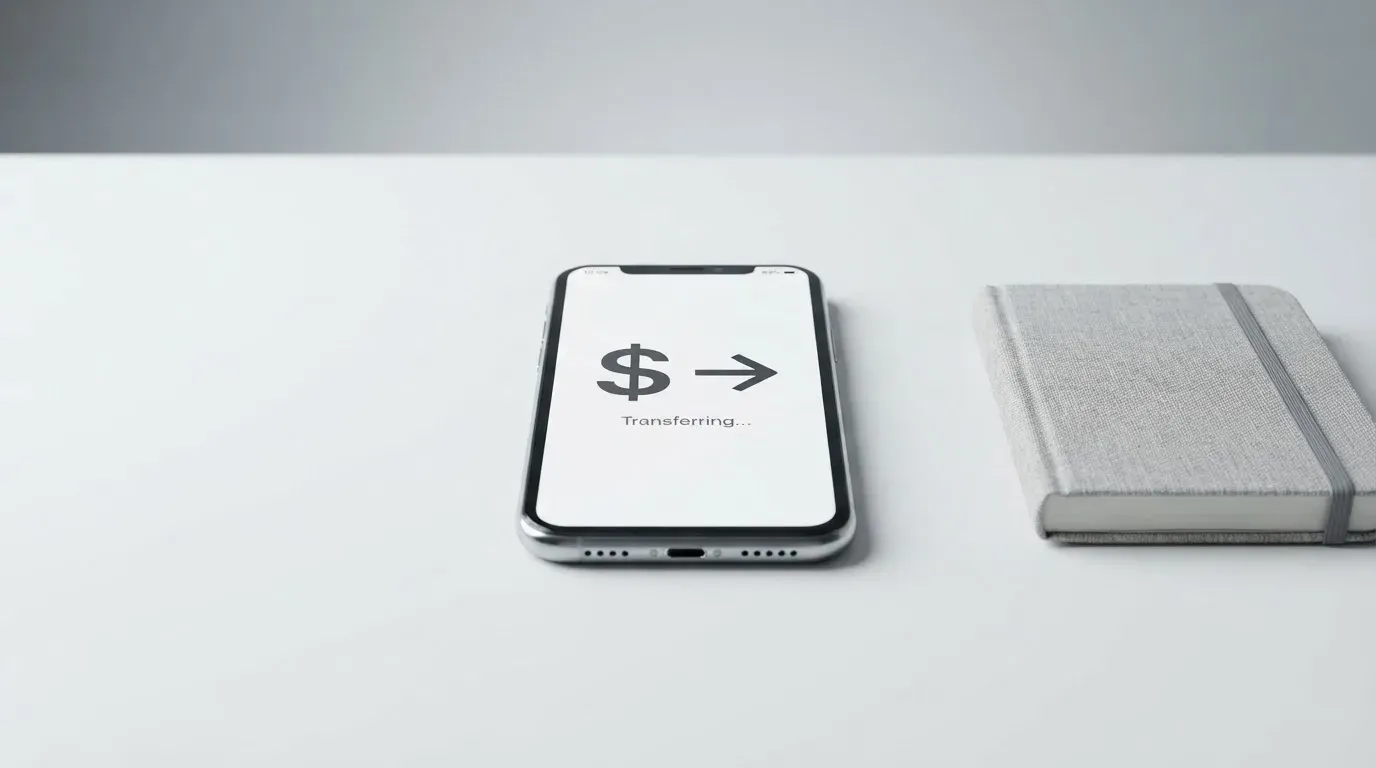 A phone showing a stablecoin transfer screen