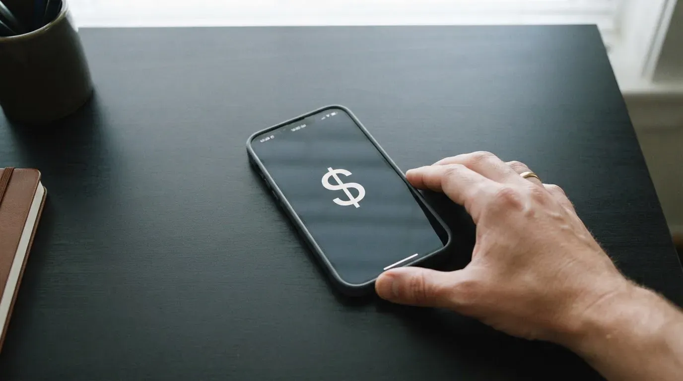 A phone showing a stablecoin transfer screen