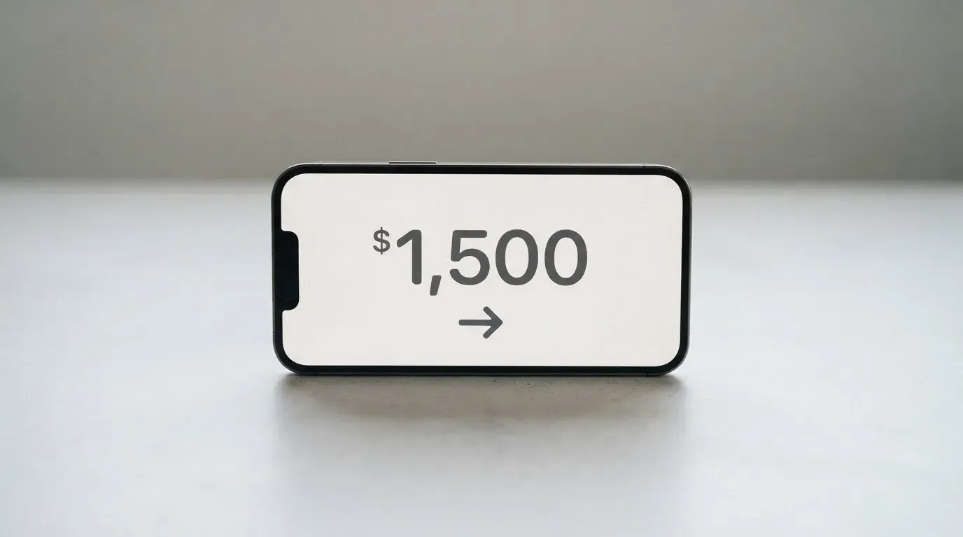 A phone showing a stablecoin transfer screen