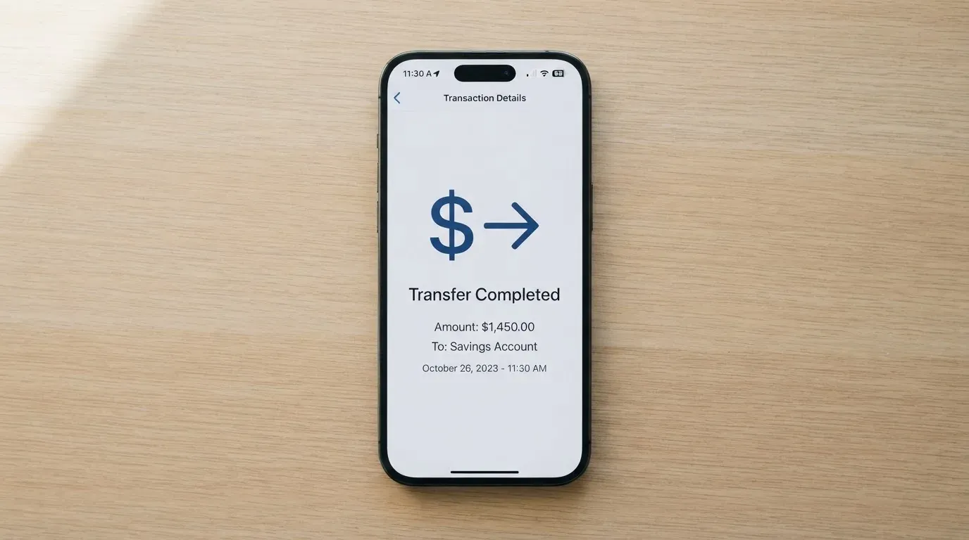 A phone showing a stablecoin transfer screen