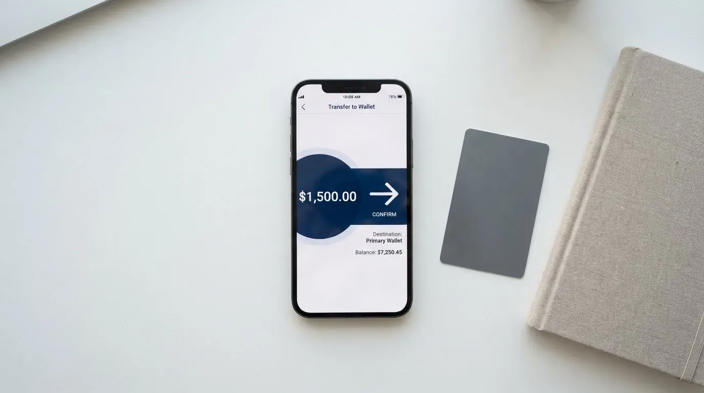 A phone showing a stablecoin transfer screen