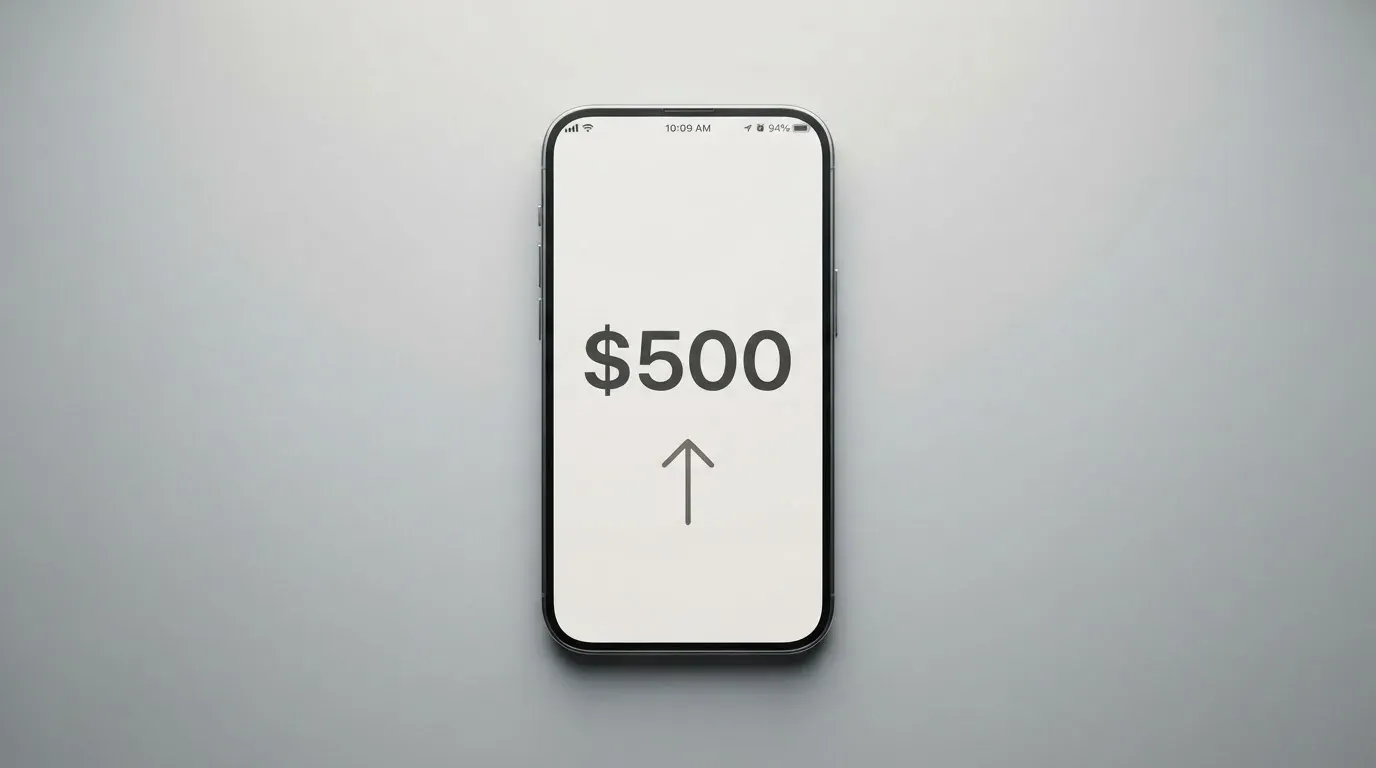A phone showing a stablecoin transfer screen