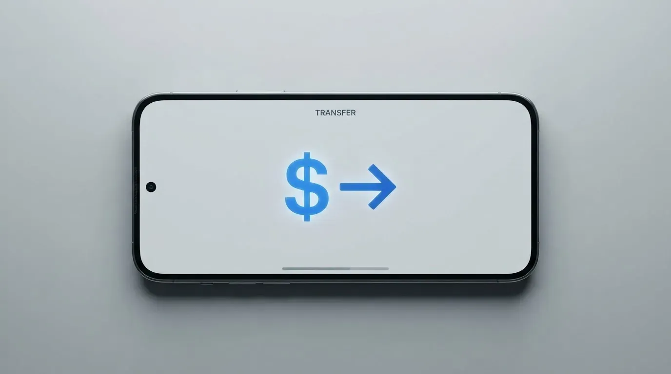 A phone showing a stablecoin transfer screen