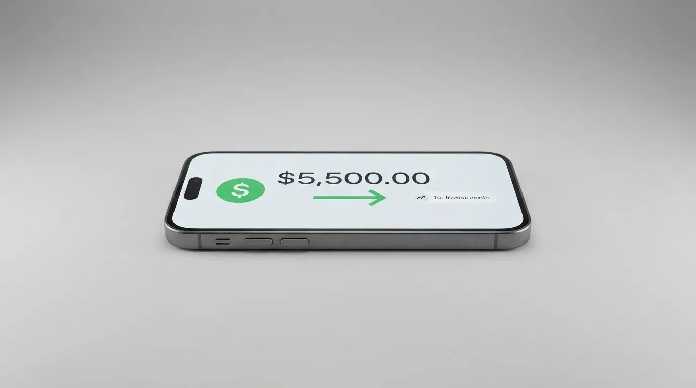 A phone showing a stablecoin transfer screen