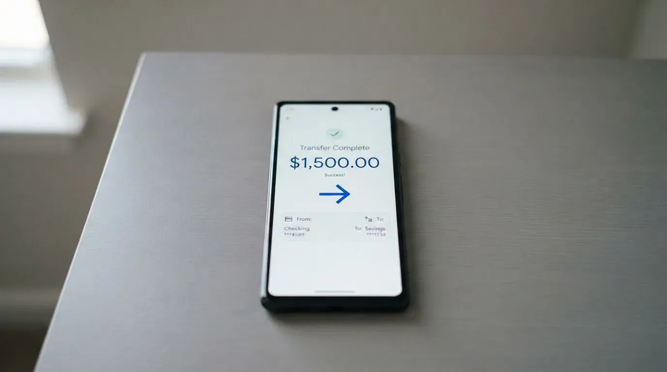 A phone showing a stablecoin transfer screen
